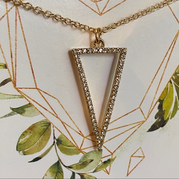 Get Gem Pave Triangle Necklace - Picture 2 of 3